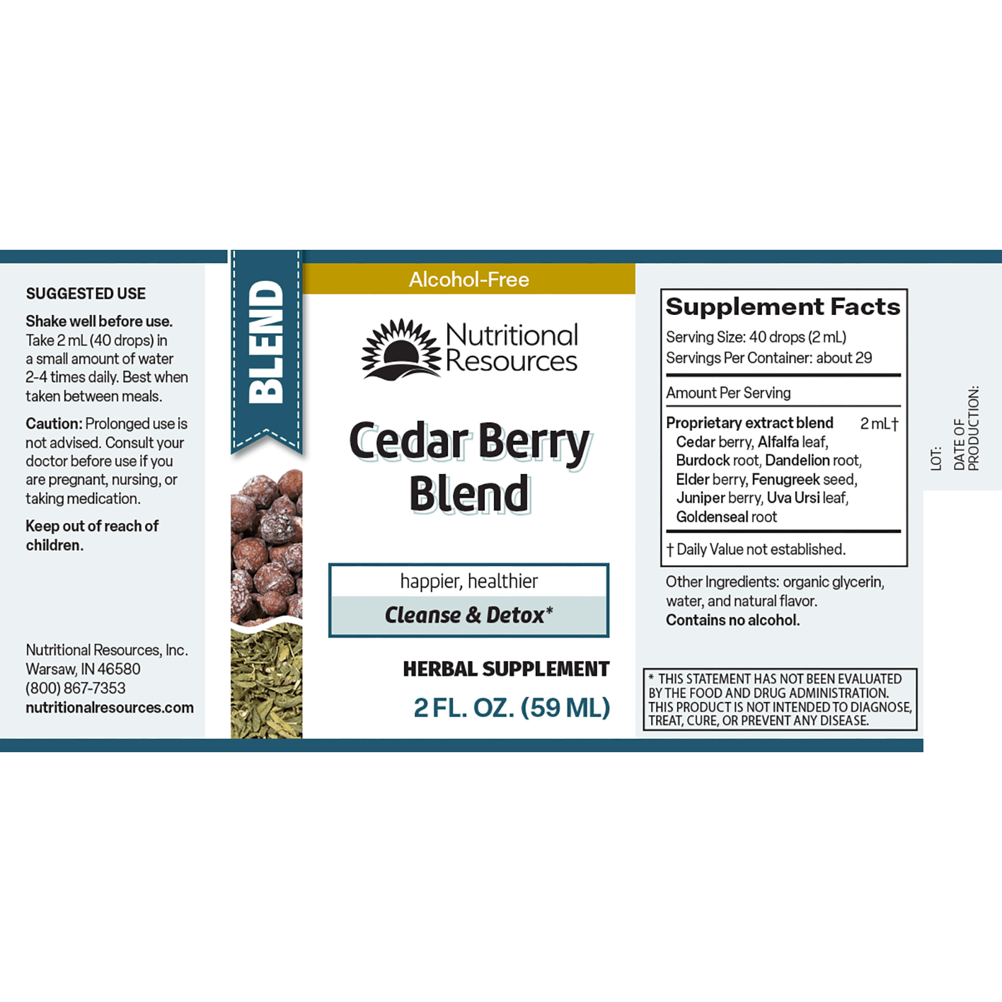 Cedar Berry Blend - Nutritional Resources