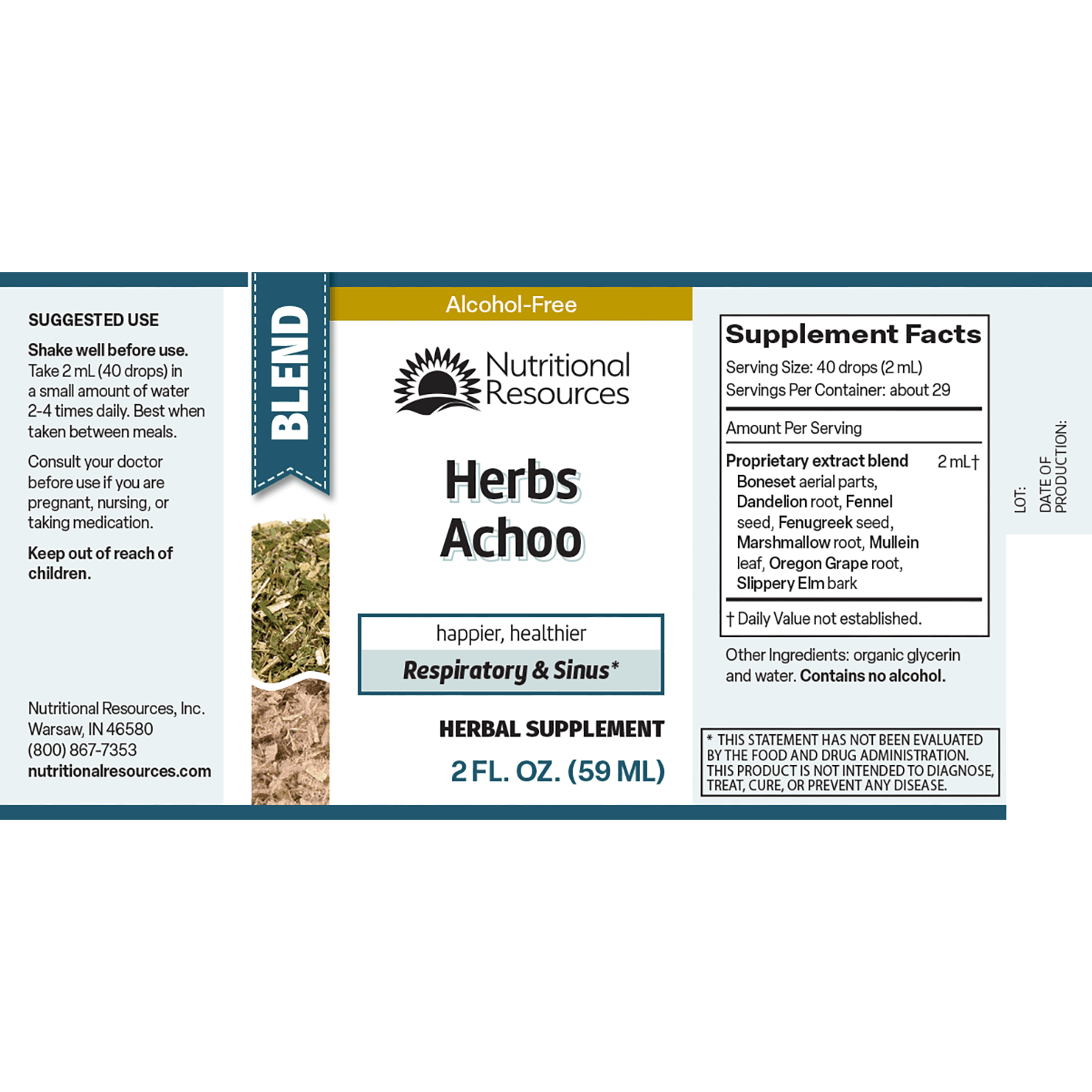 Herbs Achoo - Nutritional Resources