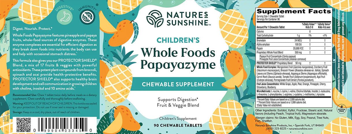 Whole Food Papayazyme (Sunshine Heroes) - Nutritional Resources