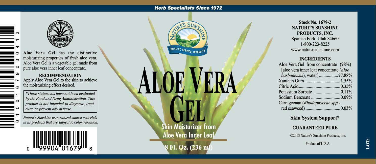 Aloe Vera Gel - Nutritional Resources