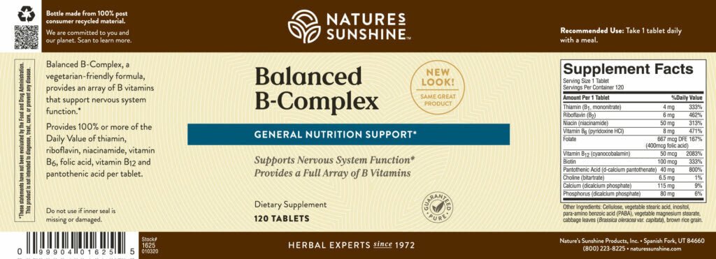 Vitamin B Complex, Balanced - Nutritional Resources