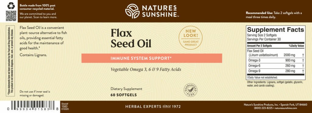 Flax Seed Oil w/ Lignans - Nutritional Resources