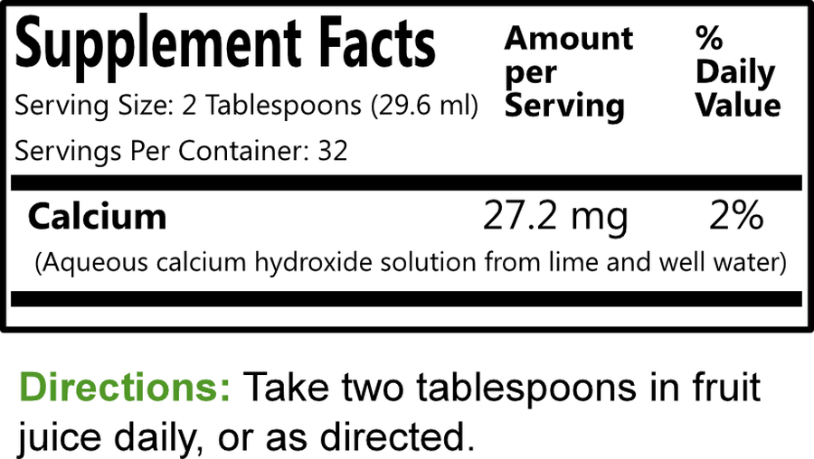 Lime Water - Nutritional Resources