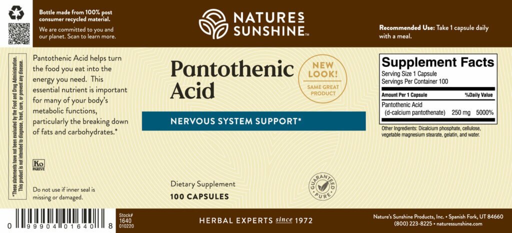 Pantothenic Acid - Nutritional Resources