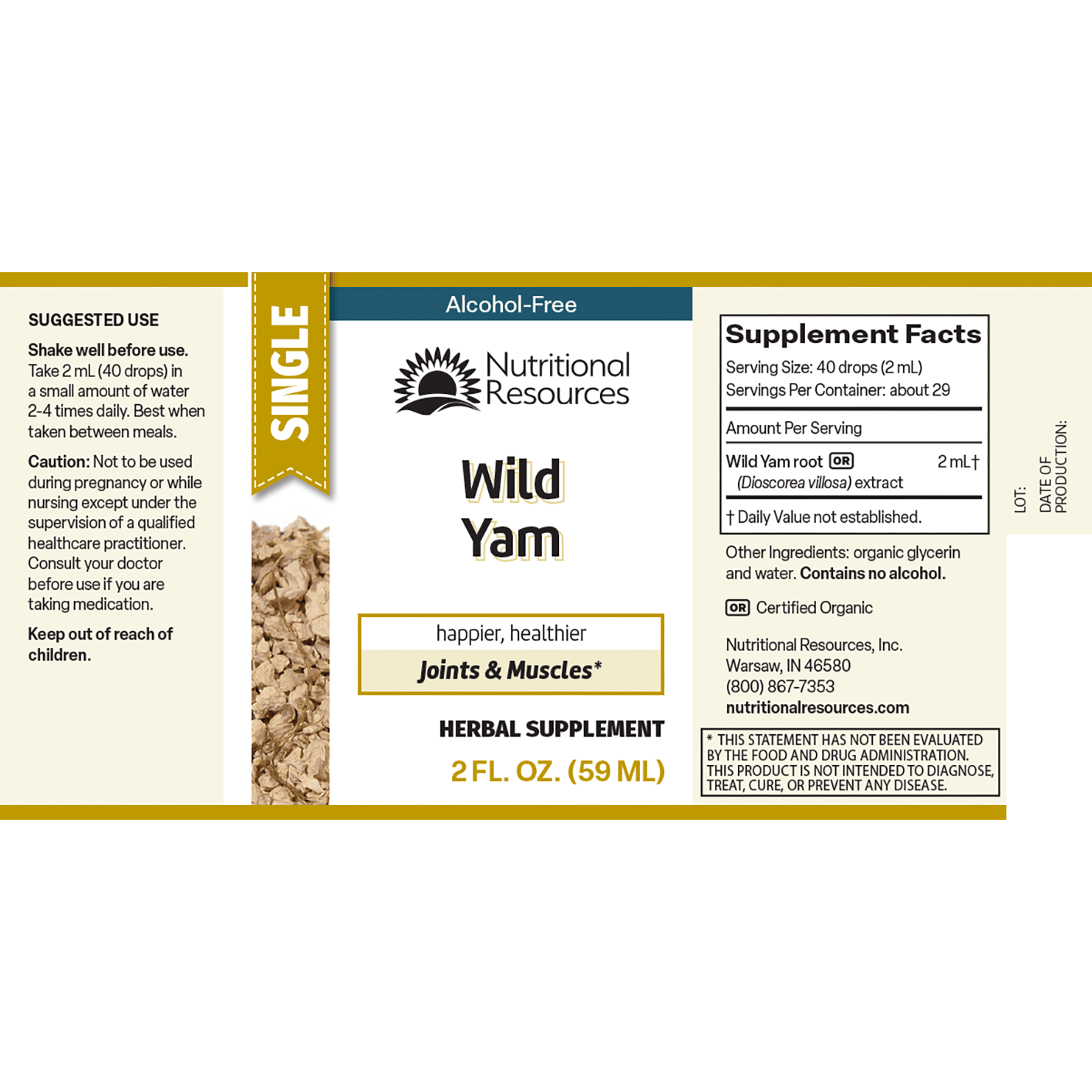 Wild Yam Root Extract Joint & Muscle Support, Alcohol-Free Wild Yam Root Extract Joint & Muscle Support, Alcohol-Free