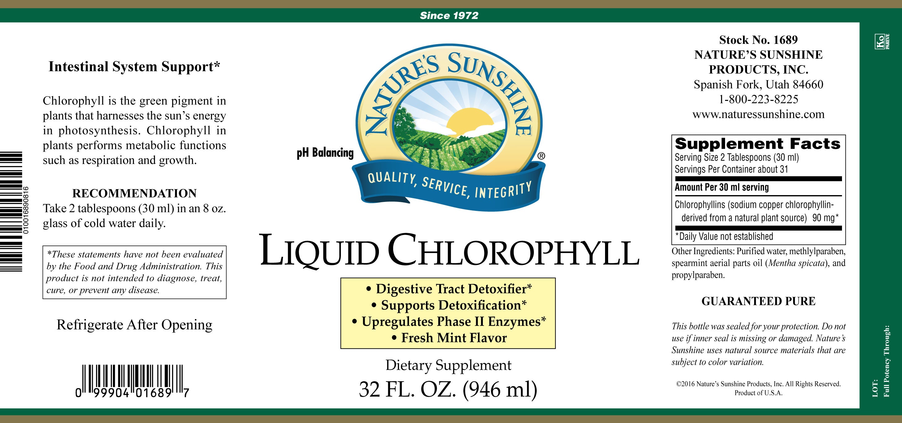 Chlorophyll, Liquid | Nature's Sunshine | Nutritional Resources